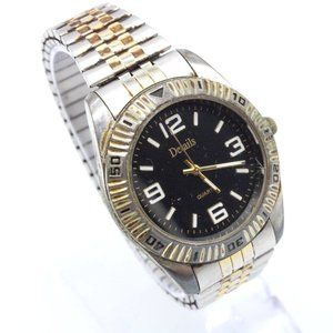 Vintage Details Watch Men's Casual Silver Tone Stainless Steel Expandable Tone